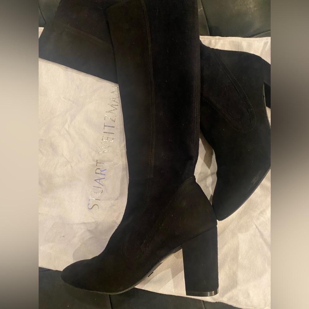 Stuart Weitzman black suede boot